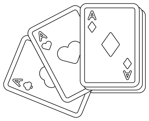 Deck Of Cards Coloring Page